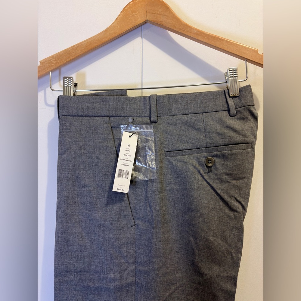 Theory Grey Virgin Wool Trouser - Picture 3 of 4